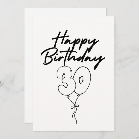 BLACK AND WHITE HAPPY BIRTHDAY CARD (正面/裏面)