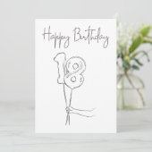 BLACK AND WHITE HAPPY BIRTHDAY CARD (スタンド正面)