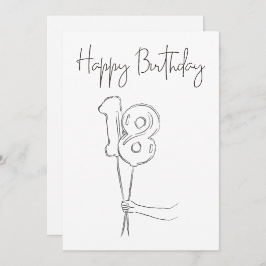 BLACK AND WHITE HAPPY BIRTHDAY CARD (正面/裏面)