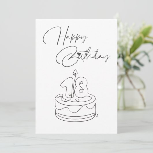 BLACK AND WHITE HAPPY BIRTHDAY CARD (スタンド正面)