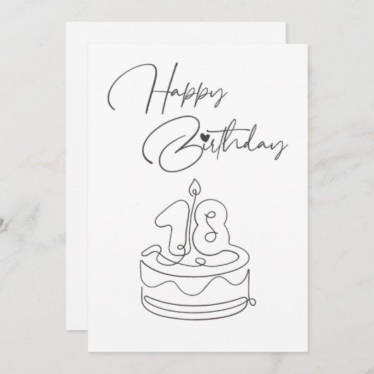BLACK AND WHITE HAPPY BIRTHDAY CARD (正面/裏面)