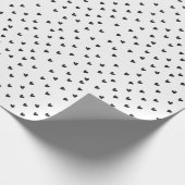 Black and White Heart Pattern Valentine's Day ラッピングペーパー (角)