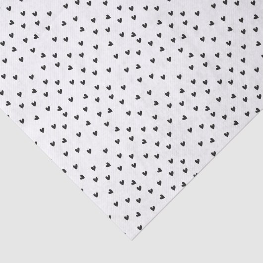 Black and White Heart Pattern Valentine's Day 薄葉紙 (詳細)