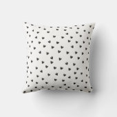 Black and White Hearts Pattern Monochrome クッション (裏面)