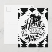 Black and White Hearts Quote Valentines Day    ポストカード (正面/裏面)