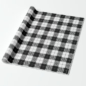 Black and White Herringbone Wrapping Paper ラッピングペーパー (アンロールド)