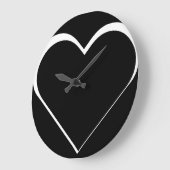 black and white – Herz ♥ Heart ラージ壁時計 (傾斜)