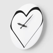 black and white – Herz ♥ Heart ラージ壁時計 (傾斜)