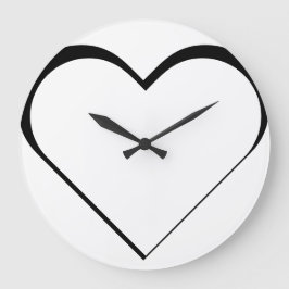 black and white – Herz ♥ Heart ラージ壁時計