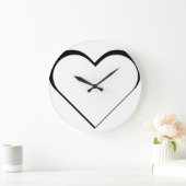 black and white – Herz ♥ Heart ラージ壁時計 (ホーム)