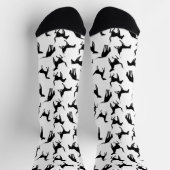 Black and White Horse Pattern ソックス (上部)