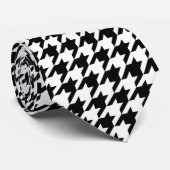 Black and White Houndstooth ネクタイ (ロール)