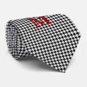 Black and White Houndstooth Monogrammed Tie ネクタイ (ロール)
