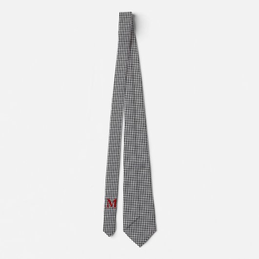 Black and White Houndstooth Monogrammed Tie ネクタイ (裏面)