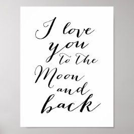 Black And White I love you Posterプリント8.5x11 ポスター