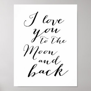Black And White I love you Posterプリント8.5x11 ポスター