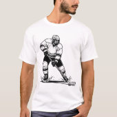 Black and White Ice Hockey Player Tシャツ (正面)