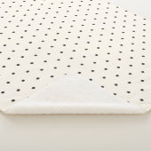 Black and White Ivory Polka Dot Pattern Retro  シェルパブランケット (3/4)