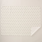 Black and White Ivory Polka Dot Pattern Retro  シェルパブランケット (正面(横))