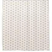 Black and White Ivory Polka Dot Pattern Retro  シャワーカーテン (正面)