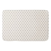 Black and White Ivory Polka Dot Pattern Retro バスマット (正面)