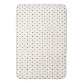 Black and White Ivory Polka Dot Pattern Retro  バスマット (正面縦)