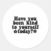 Black And White Kindness Quote Sticker ラウンドシール (正面)