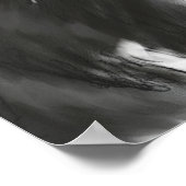 Black and White Kitten Drawing ポスター (角)