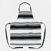 Black and white lace braid and horizontal stripes  エプロン (正面)