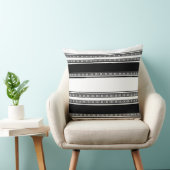 Black and white lace braid and horizontal stripes  クッション (椅子)