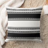 Black and white lace braid and horizontal stripes  クッション (ブランケット)