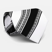 Black and white lace braid and horizontal stripes  ネクタイ (ロール)