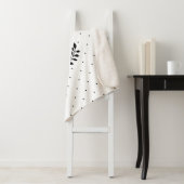 Black And White Laurel Monogram Polka Dot Pattern シェルパブランケット (インサイチュ)