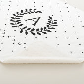 Black And White Laurel Monogram Polka Dot Pattern シェルパブランケット (3/4)