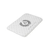 Black And White Laurel Monogram Polka Dot Pattern バスマット (アングル)