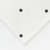 Black And White Laurel Monogram Polka Dot Pattern フリースブランケット (角)