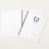 Black And White Laurel Monogram Polka Dot Pattern プランナー手帳 (ディスプレー)