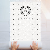Black And White Laurel Monogram Polka Dot Pattern ヨガマット