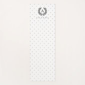 Black And White Laurel Monogram Polka Dot Pattern ヨガマット (正面)