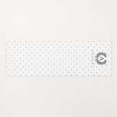 Black And White Laurel Monogram Polka Dot Pattern ヨガマット (正面(横))