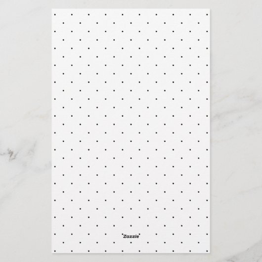 Black And White Laurel Monogram Polka Dot Pattern 便箋 (裏面)