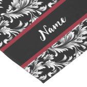 Black and white leaf pattern ショートテーブルランナー (コーナー)