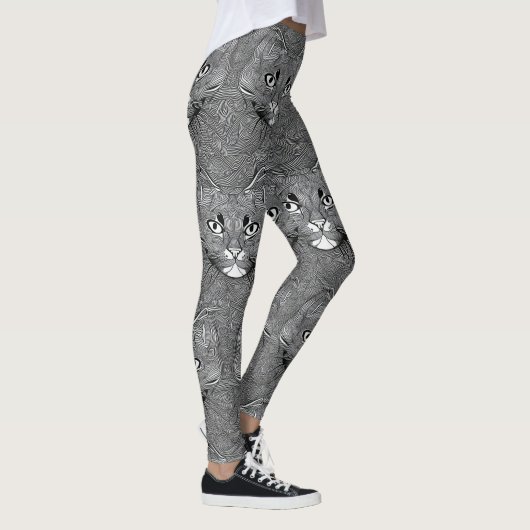 Black and White leggings for Cat Lovers レギンス (右)