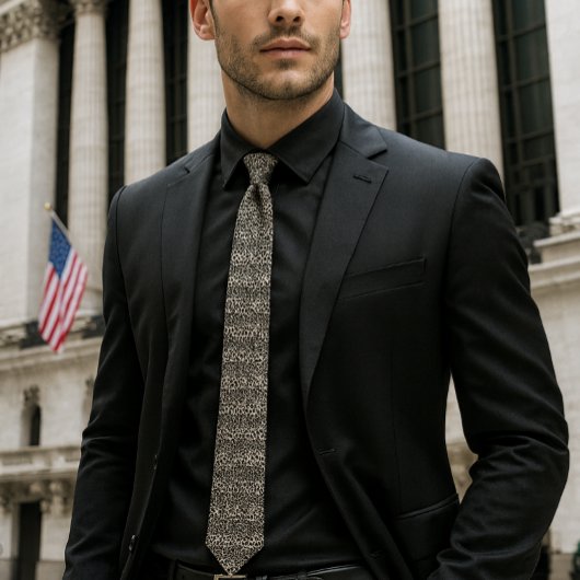 Black and White Leopard Animal  Print Tie ネクタイ