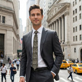 Black and White Leopard Animal  Print Tie ネクタイ