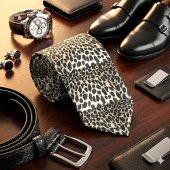 Black and White Leopard Animal Print Tie ネクタイ