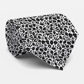 Black and white leopard cheetah pattern ネクタイ (ロール)