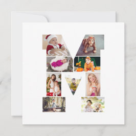 Black and White Letter M Photo Collage カード