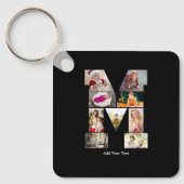 Black and White Letter M Photo Collage キーホルダー (正面)