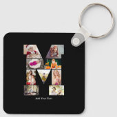 Black and White Letter M Photo Collage キーホルダー (裏面)